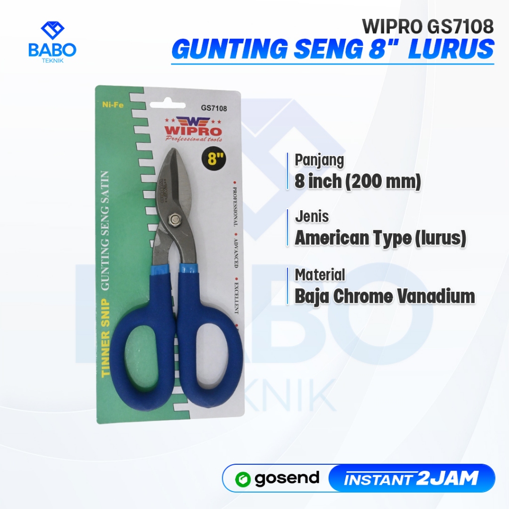 

WIPRO Gunting Seng Hijau 8inch (American Type)