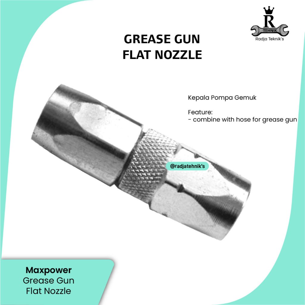 MAXPOWER Grease Gun Nozzle  Grease Gun Flat Nozzle  Kepala Selang Pompa Gemuk Flat  Hand Tools Maxpo
