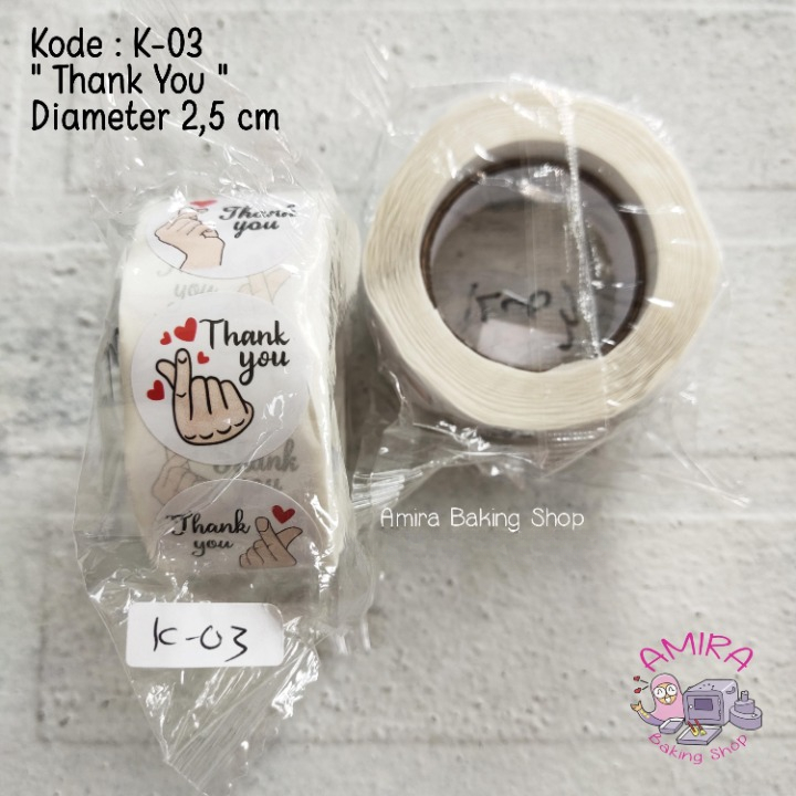 Sticker Thank You ( Hand With Love ) K-03