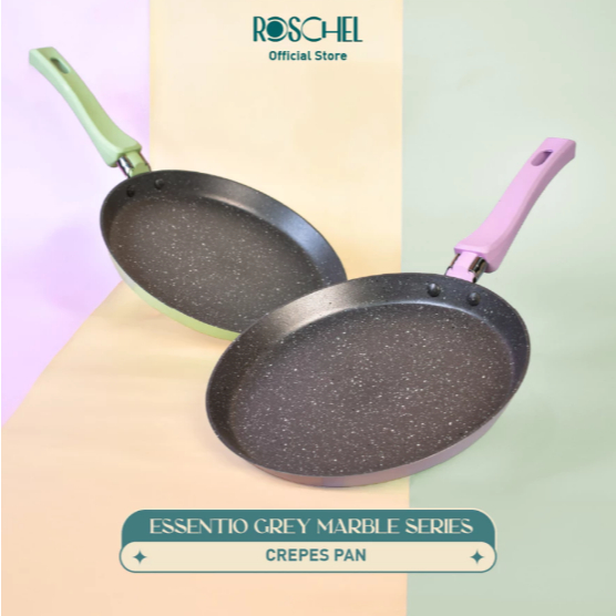 Roschel Essentio Marble Non-Stick Crepes Pan Penggorengan Teflon Anti Lengket 20, 22, 24 cm