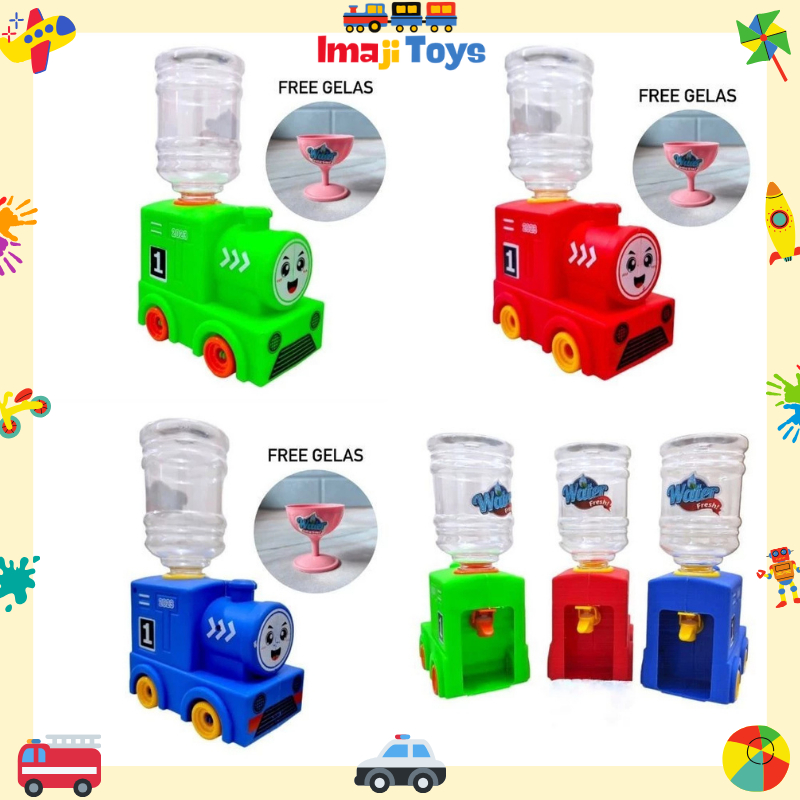 IMAJITOYS - Mainan Anak Dispenser Air Minum / Mainan Dispenser Air Minum Mini (BONUS GELAS) Galon Po