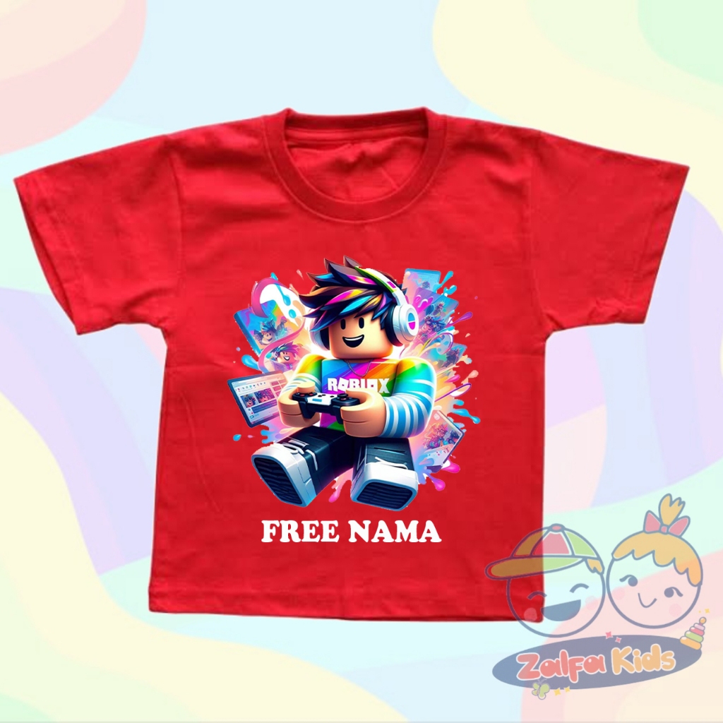 BAJU ANAK KAOS ANAK ROBLOX GAMING - FREE CETAK NAMA