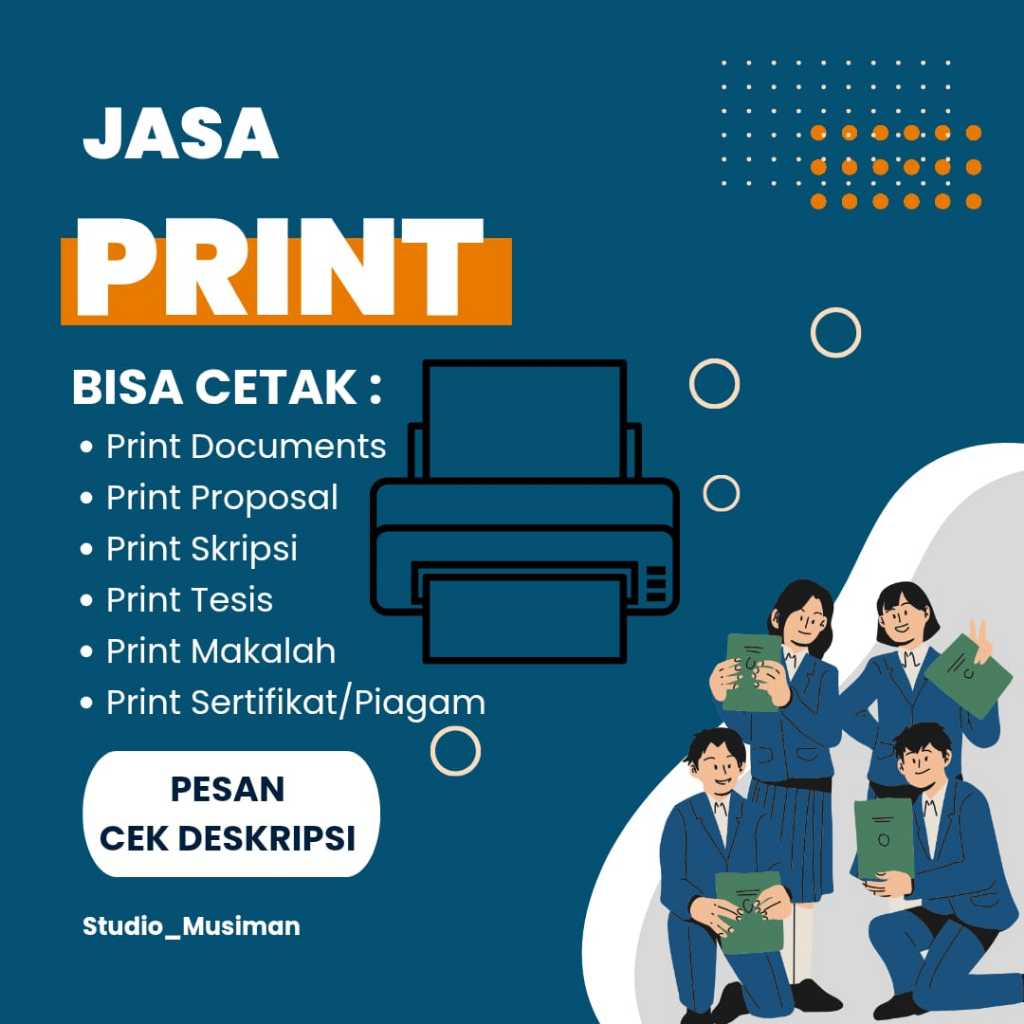 

JASA CETAK / PRINT DOKUMEN, SKRIPSI, MAKALAH, PROPOSAL 70gr