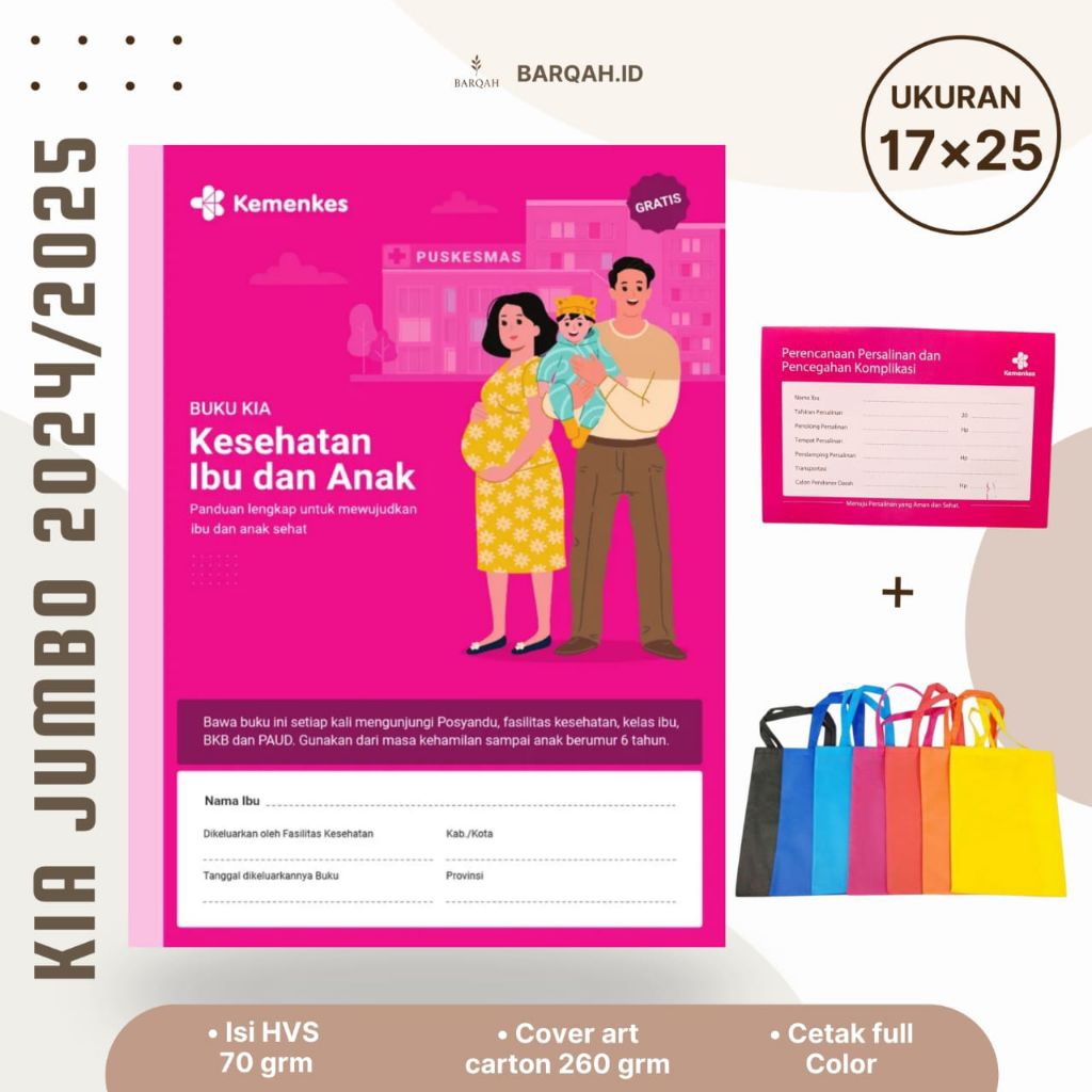

Buku KIA JUMBO Terbaru 2025, Buku Pink Buku Hamil, Buku KIA Jumbo