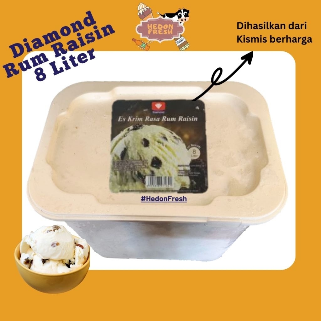 

Ice Cream Diamond Rum Raisin 8 Liter