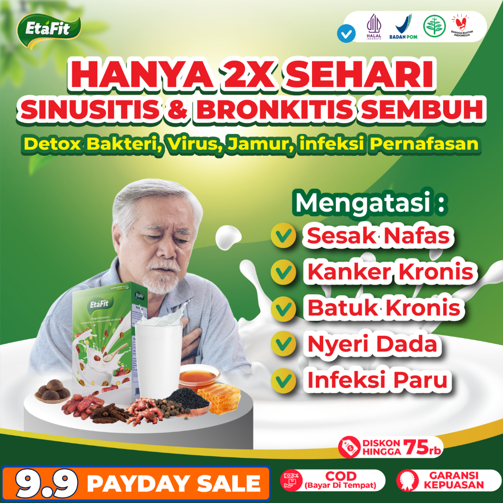 

ETAFIT Detox TBC Bronkitis SInusitis ISPA Sesak Nafas Batuk Kronis Nyeri Dada Infeksi Paru Kangker Paru - Susu Kambing Etawa Bubuk Murni Asli 100% Original Herbal
