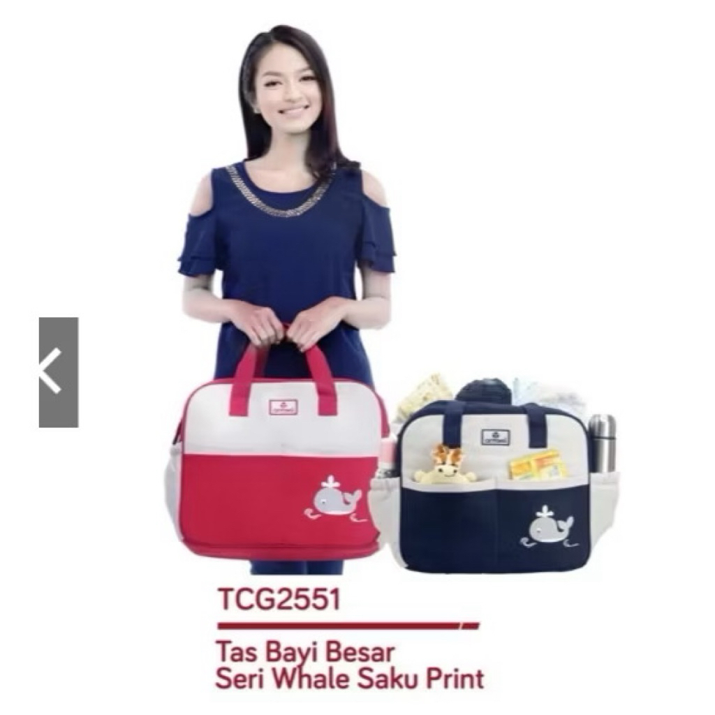 CINTAKA Tas bayi besar seri Whale Saku Print-TCT 2551