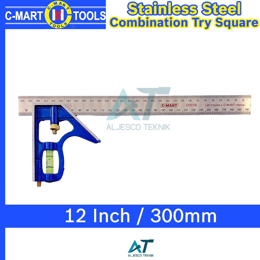 

CMART SIKU KOMBINASI WATERPASS 30CM 12 INCH - COMBINATION TRY SQUARE