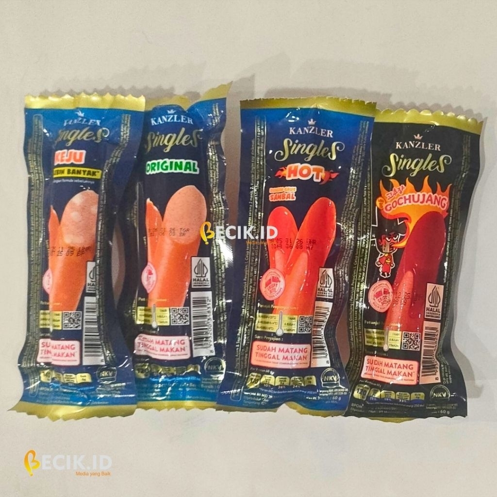 

Sosis Kanzler Ecer 1 pcs – Hot, Original, Keju, Gochujang | 60 & 65 Gram