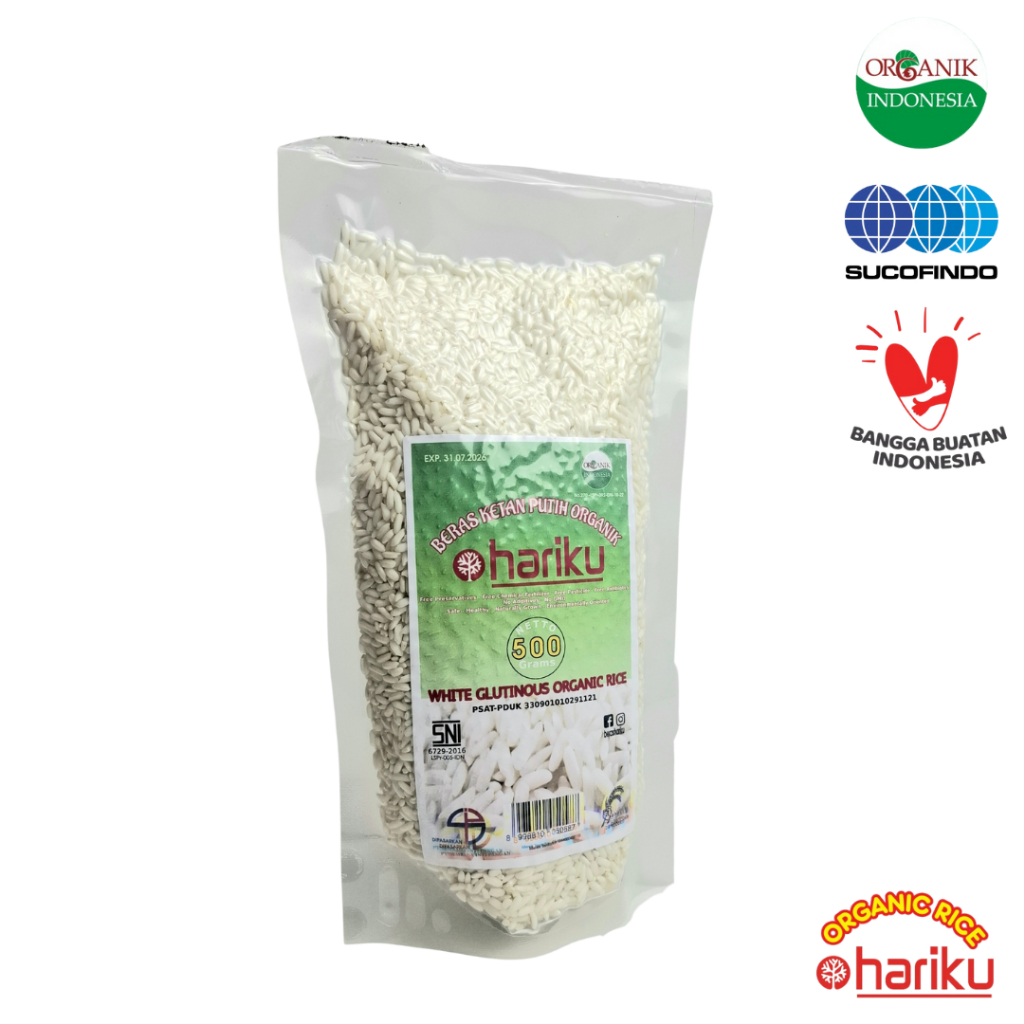 

HARIKU Beras Ketan Putih Organik 500 Gram