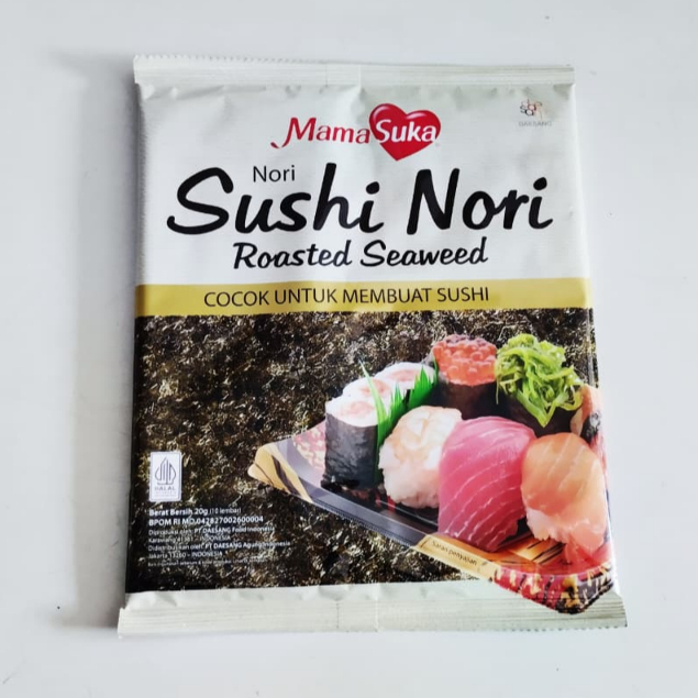 

Sushi Nori Mamasuka 10 Lembar Rumput Laut Sheeet Besar Untuk Membuat Sushi
