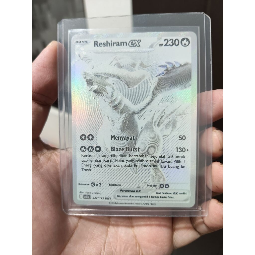 Reshiram Bwr Hitam putih Kartu