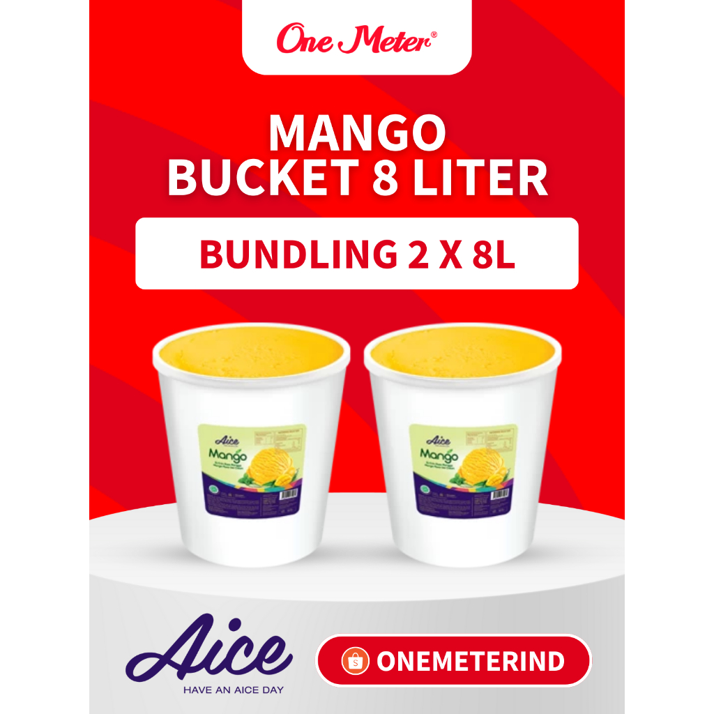 

AICE Es Krim Bucket 8L Rasa Mango – 1 Karton Isi 2 Ember