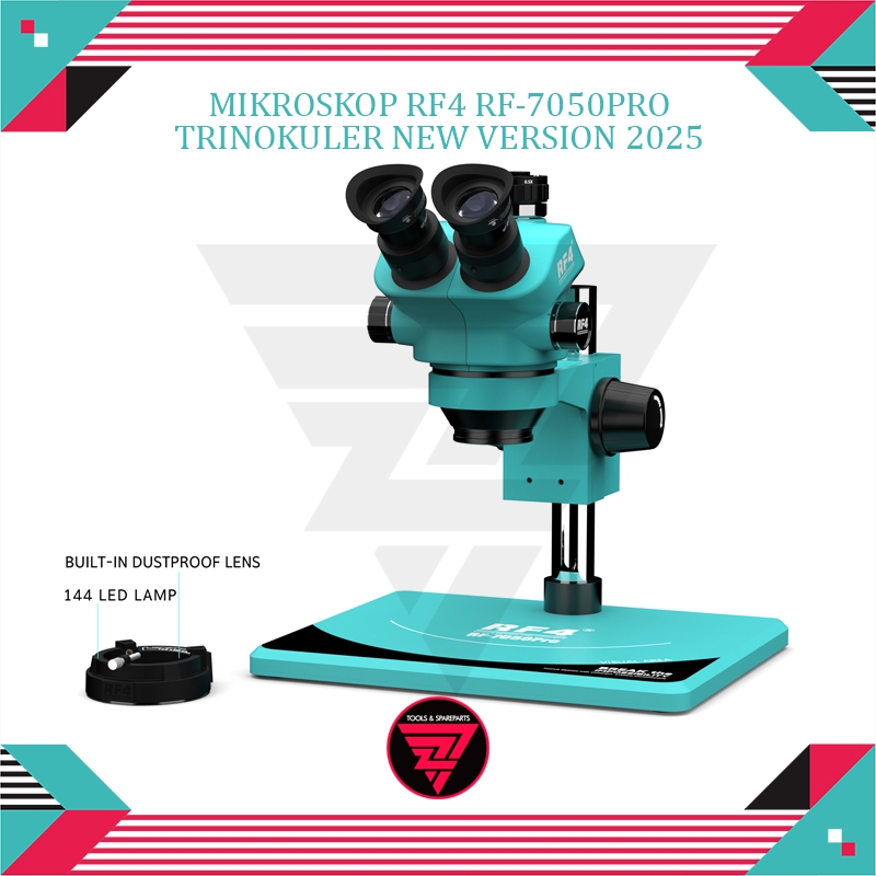 Mikroskop RF4 RF-7050PRO Trinokuler Plus Lampu LED / Mikroskop Trinokuler RF4 RF7050 PRO Original NE