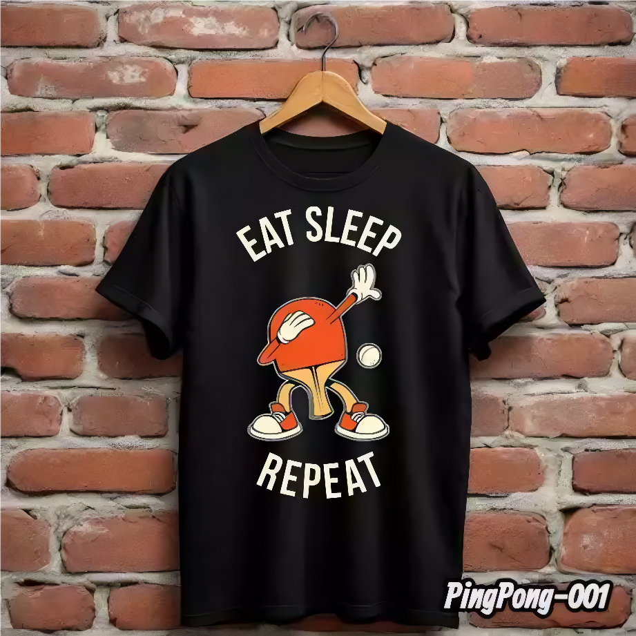 OMERTA Baju Kaos Olahraga Pingpong Tenis Meja - Baju Kaos Pria Wanita Kain Katun Premium Cotton Comb