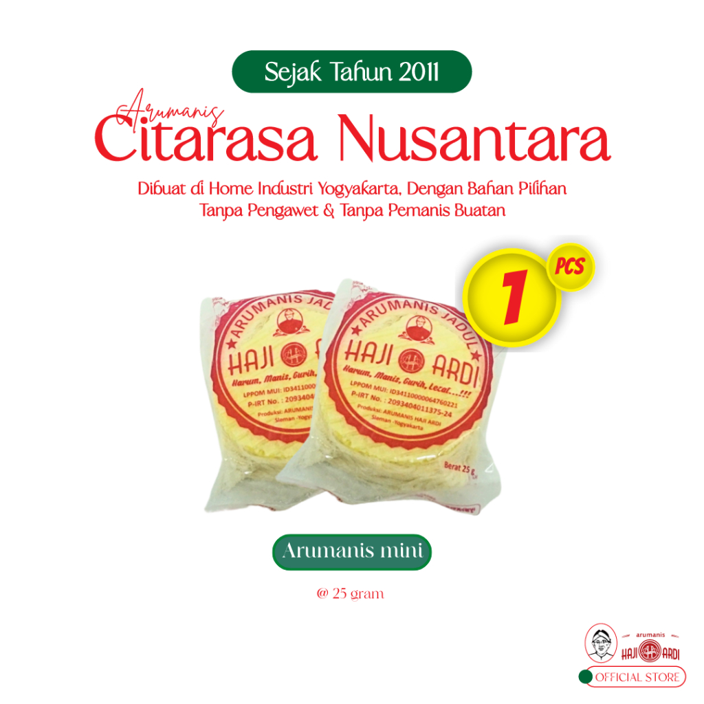 

Arumanis Haji Ardi Kemasan Mini Pack (25g) - Jajanan Rambut Nenek Arumanis Arbanat Tanpa Pengawet dan Pemanis