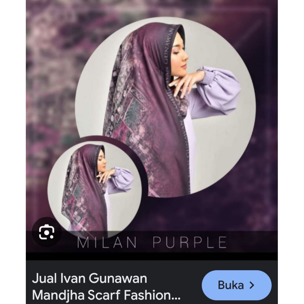 Mandjha Hijab Ivan Gunawan Fashion Original Scarf Milan New Purple