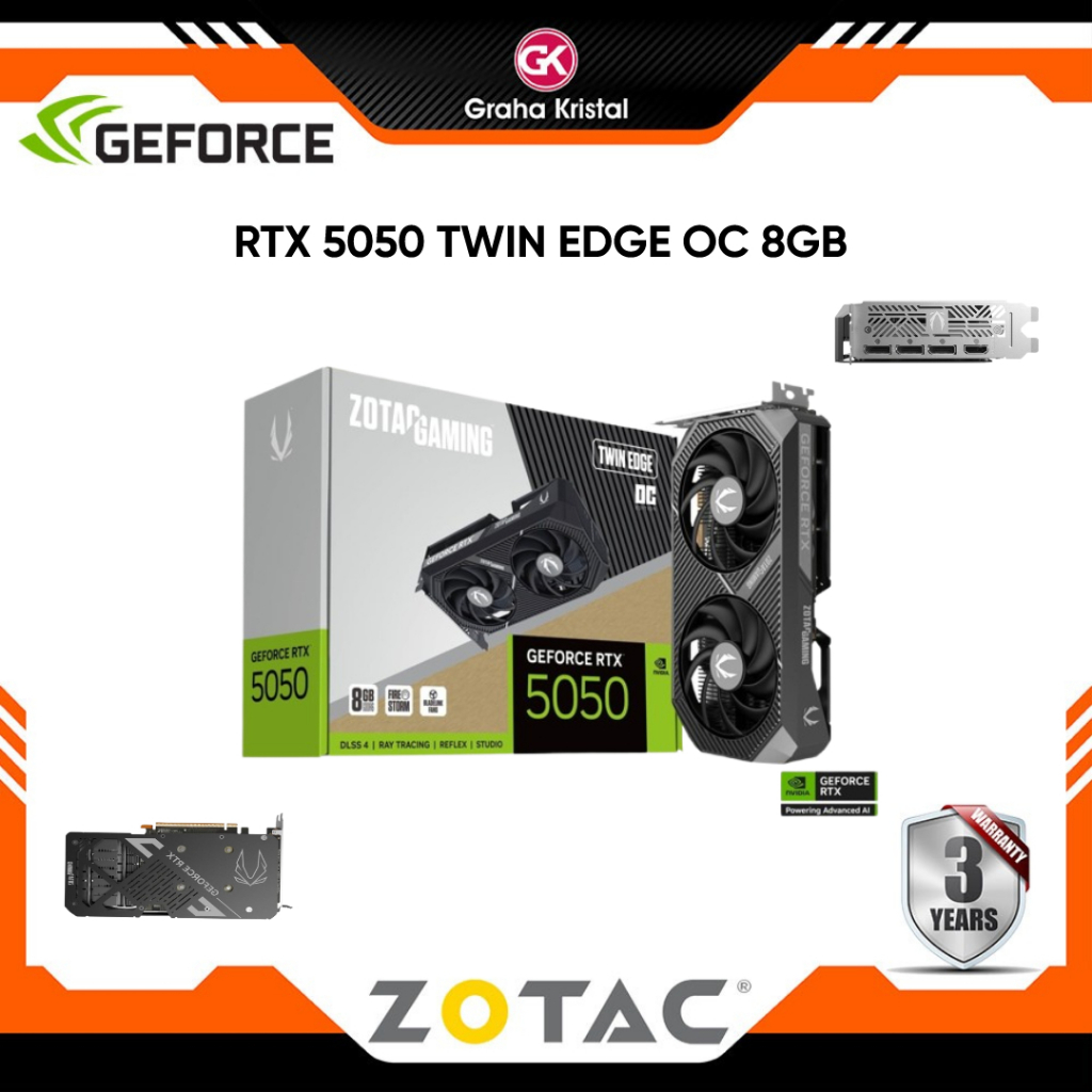 VGA ZOTAC GEFORCE RTX 5050 TWIN EDGE OC 8GB GDDR6 - RTX5050