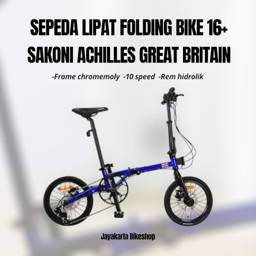 SEPEDA LIPAT FOLDING BIKE 16+ SAKONI ACHILLES GREAT BRITAIN ORIGINAL BARU
