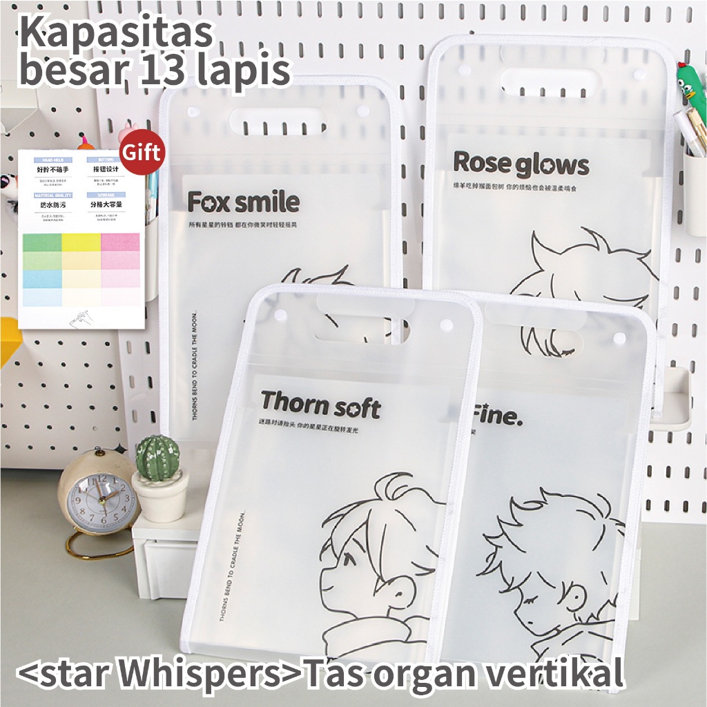 

Karakter Kartun Portabel A4 Ukuran Folio Tas Berkas Dokumen Map Folder Bag File Folder Clear 13 Sekat Tas Penyimpanan Informasi Tahan Air dan Debu Tas File Holder
