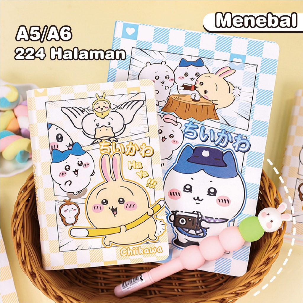 

Kartun Chiikawa Colorful Halaman Warna Catatan Buku Catatan A5/A6 Buku Alat Tulis Kertas Yang Menebal Dari Buku Catatan Notebook Yang Lancar