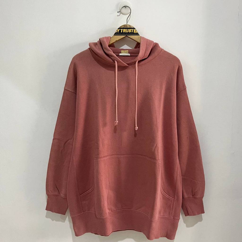 Hoodie UNIQLO GU Pink Soft - Hoodie UNIQLO GU Polos Pink - [size XL]
