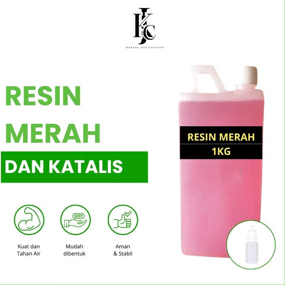Resin merah dan Katalis / Resin Merah 1kg + Katalis 15ml