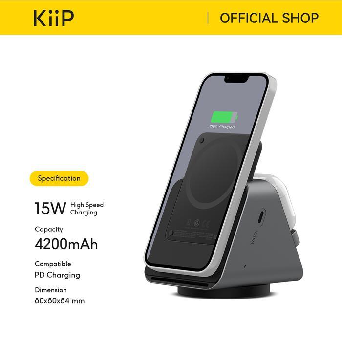 KIIP WIRELESS EW50S MAGSAFE POWER BANK WIRELESS CHARGING BASE 3IN1 PD