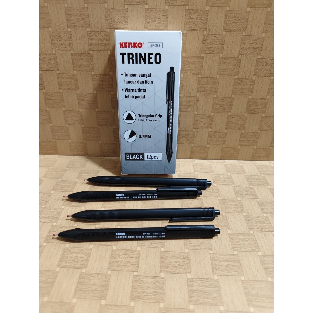 

KENKO Bolpen Retract TRINEO 0.7 mm Hitam (per lusin)