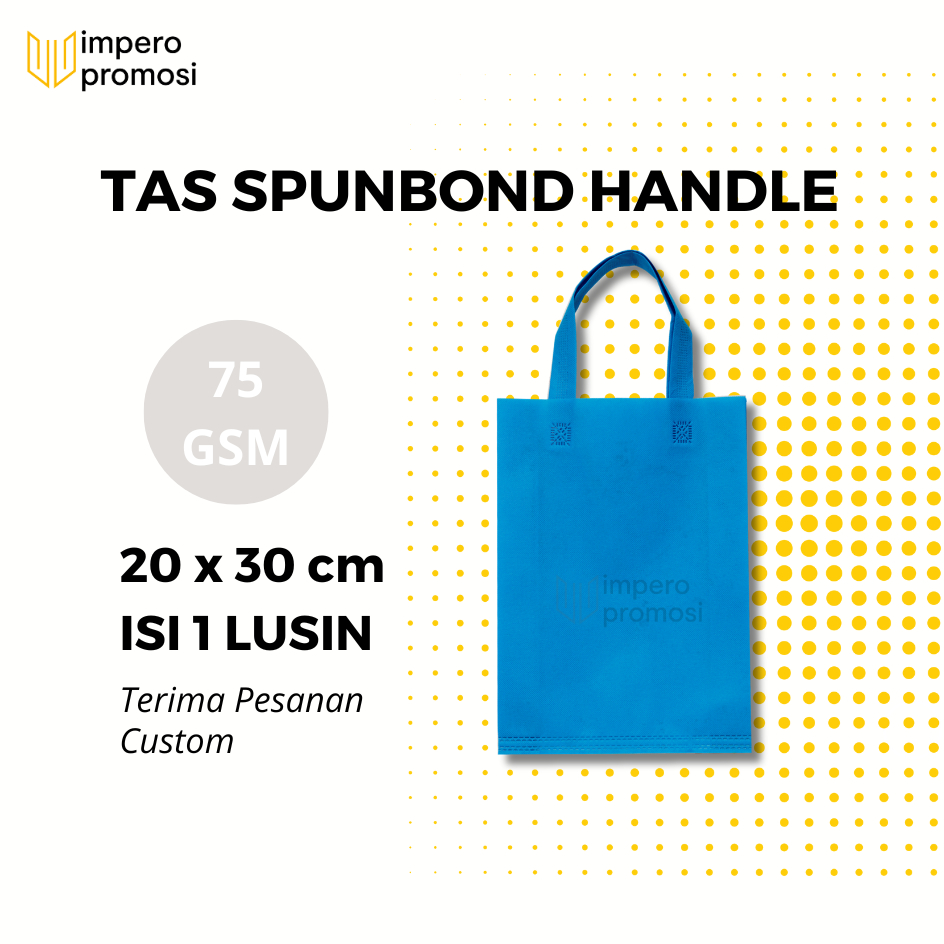 

Impero - GOODIE BAG SPUNBOND HANDLE 20x30 / Harga Lusinan / Kantong Belanja Murah (Biru Pocari)