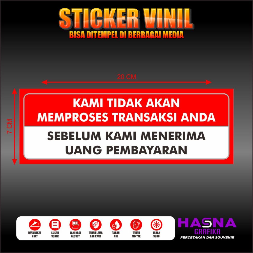

STIKER TOKO / STICKER PERINGATAN PROSES TRANSAKSI