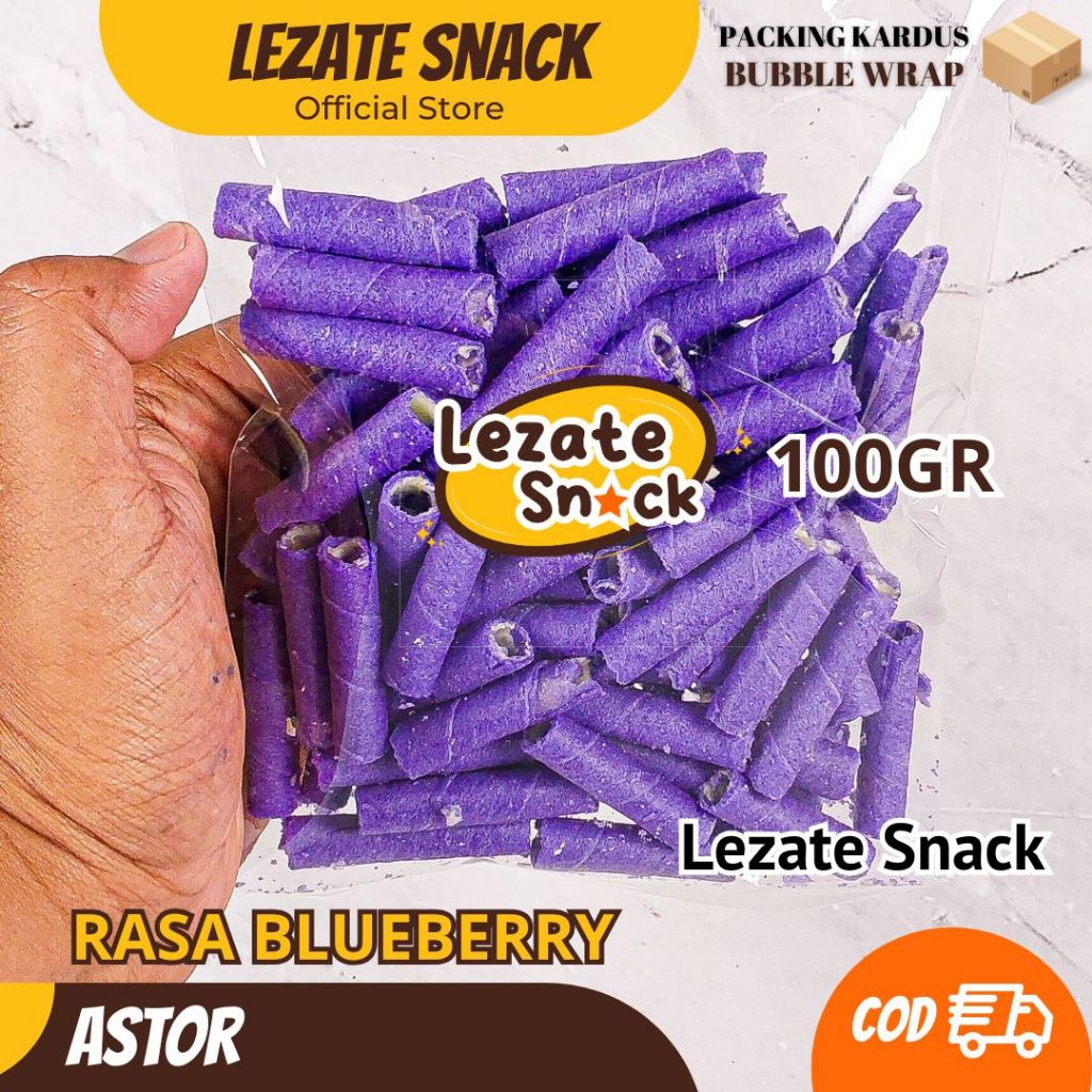 

Astor Mini Blueberry 100gr Kiloan Murah Enak Manis Renyah / Wafer Roll Kiloan Blue beri Astor Kiloan Barcelona / Wafer Rolls Coklat Greentea Vanila Lezate Snack WAP SHOP