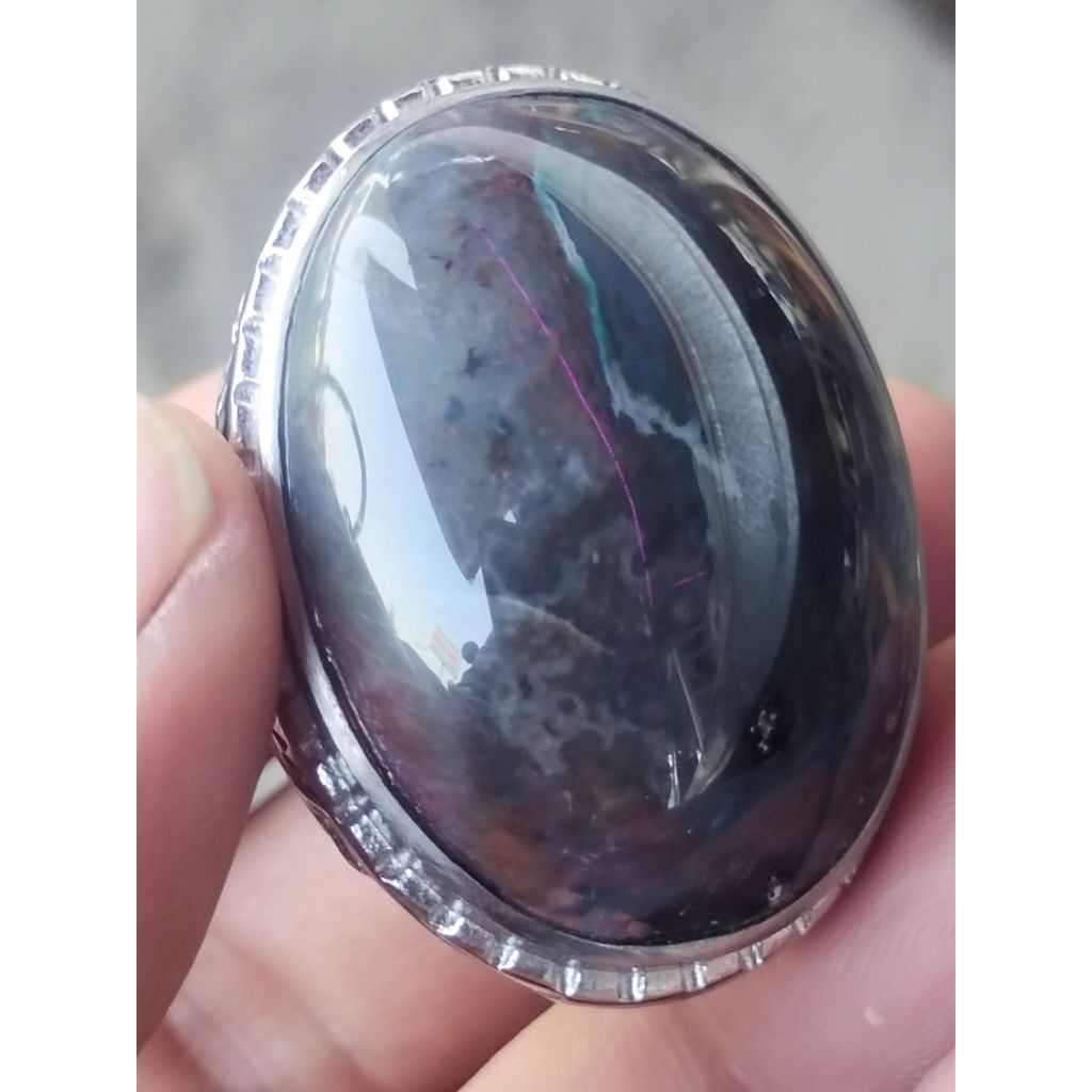 batu cincin bacan pancawarna Obi glass jumbo