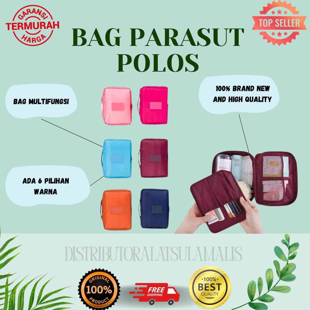Bag polos parasut multifungsi / bag for eyelash extension / tas untuk sulam alis eyelash extension