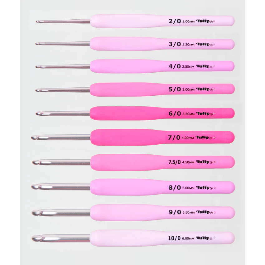 Tulip ETIMO ROSE Crochet Hook with Cushion Grip Hakpen Rajut Pink Original Jepang