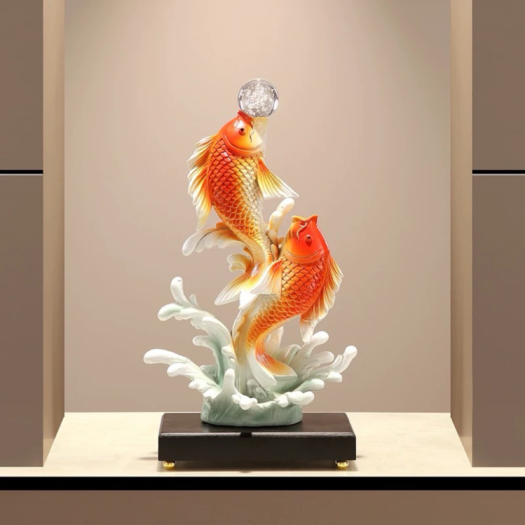 Pajangan Ikan koi bola kristal / Dekorasi Ruangan