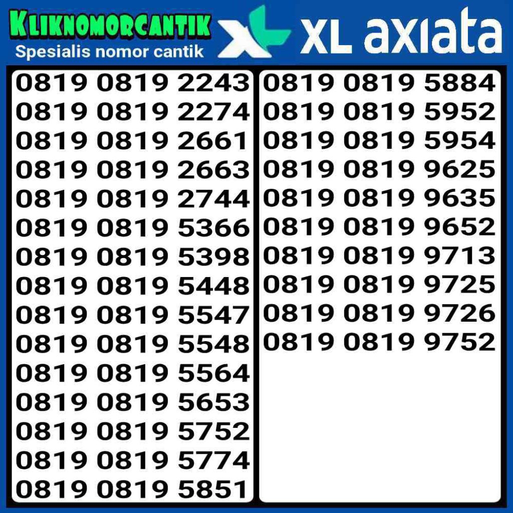 Nomor Cantik XL Axiata 4G&5G Kartu perdana XL Axiata DNC 5