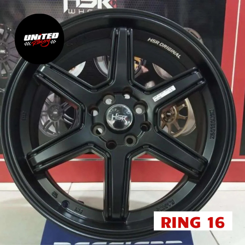 VELG HSR MINAS TE37 BLACK MOBIL AVANZA MAESTRO R16 PELAK MODIFIKASI RING 16 MOBIL JAZZ SOLUNA BALENO