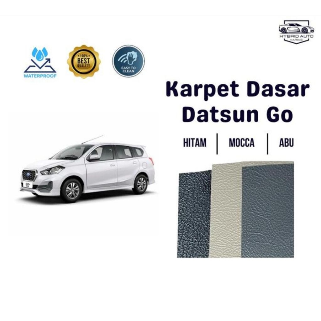 Karpet Dasar Mobil Datsun Go Panca Plus Tebal Bahan Anti Air/ Karpet Lantai Mobil Kulit Car - Hitam,