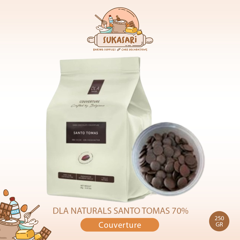 

DLA Naturals Santo Tomas 70% 250 Coklat Coin Dark Couverture Chocolate / Cokelat Koin Santo Thomas