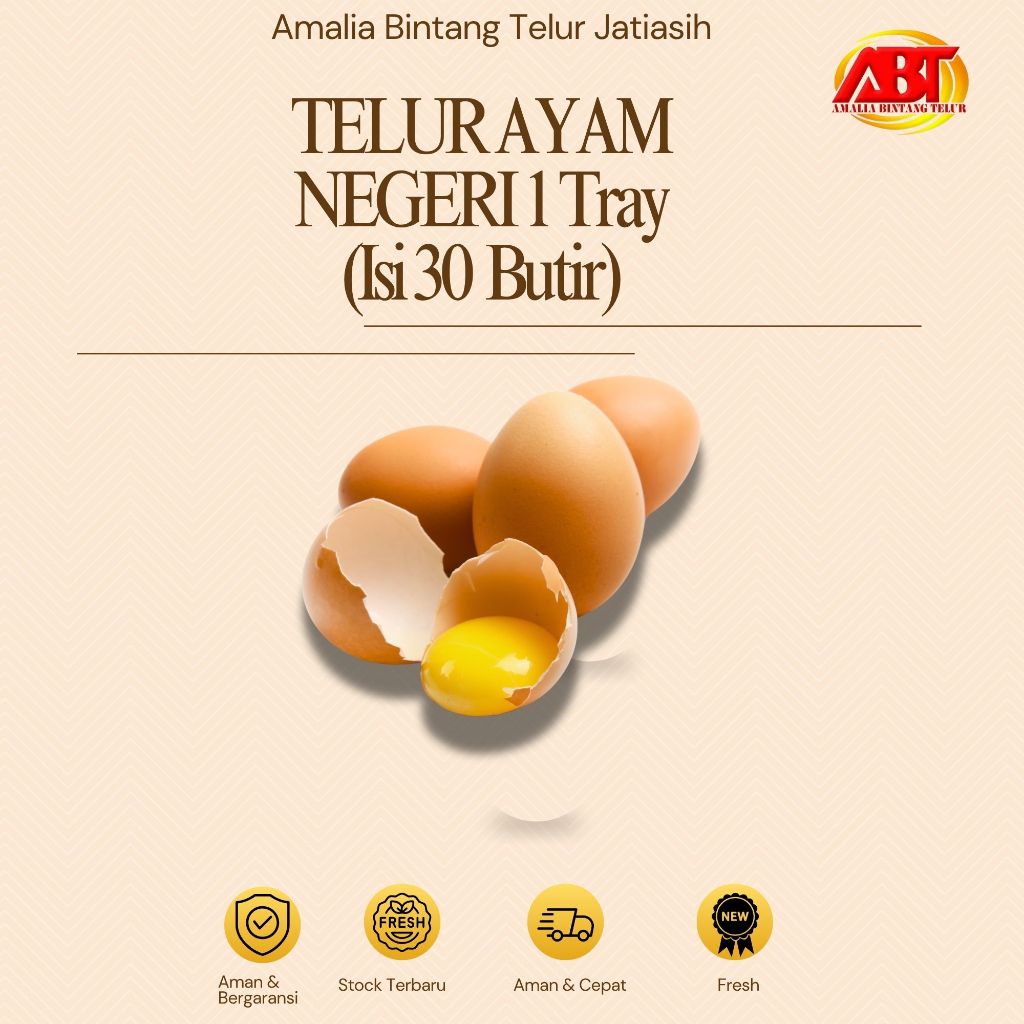 

ABT JATIASIH - Telur Ayam Negeri 1 Tray isi 30 Butir(FRESH-CEPAT-BERGARANSI)