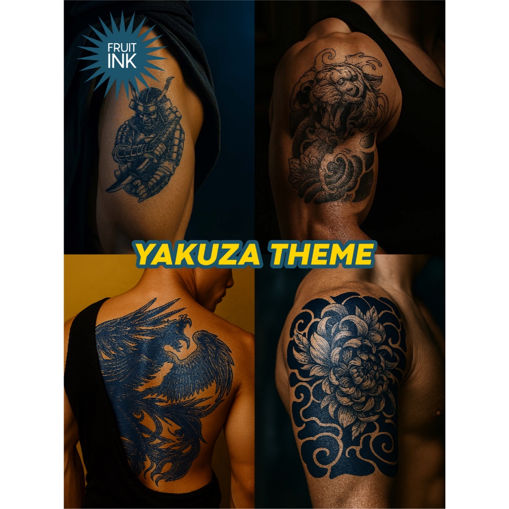 POTATOO Fruit Ink Yakuza Tattoo Temporer Tahan Air Tahan Lama