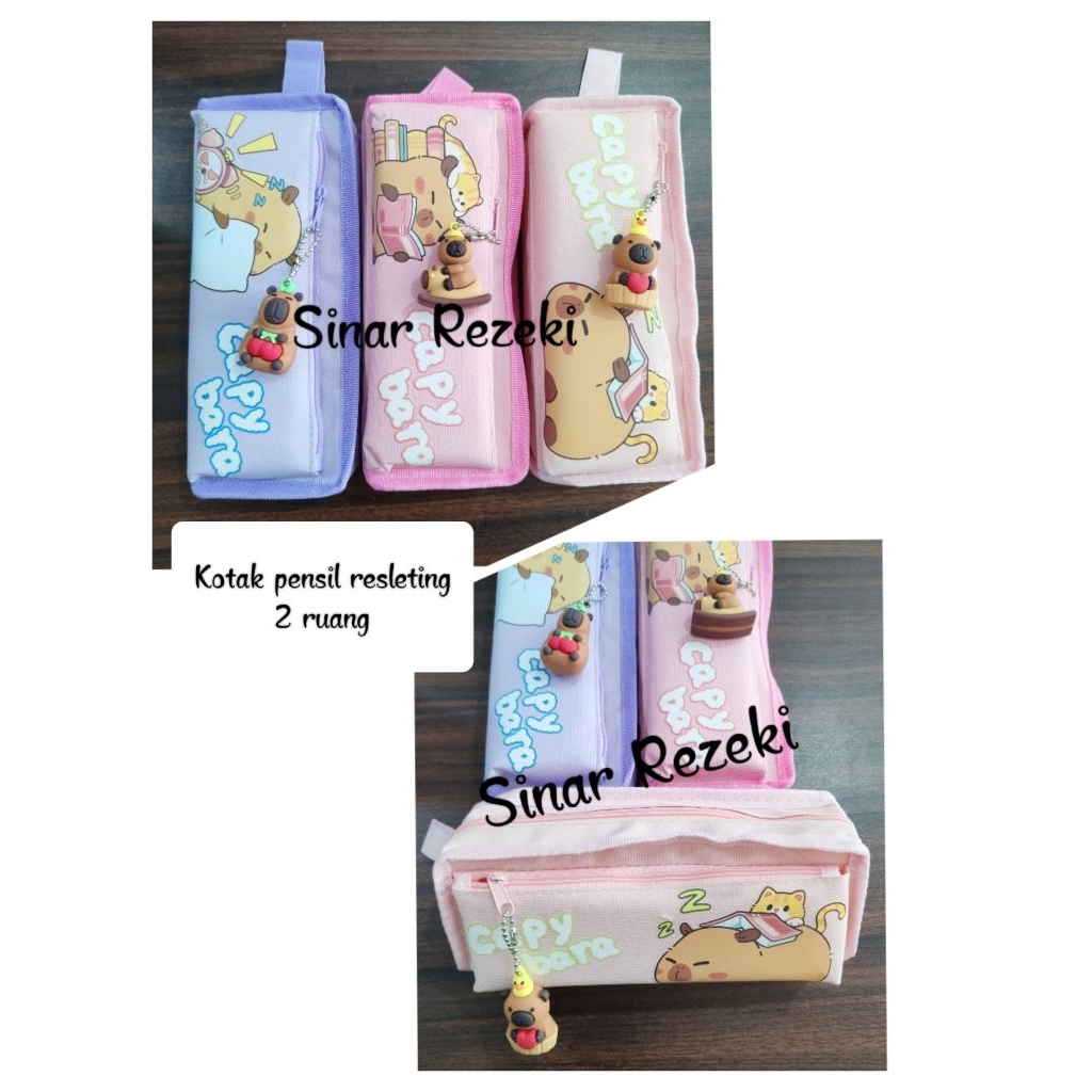 

1 buah!!A-1057!Kotak pensil gantungan capybara/tempat pensil anak sekolah/kotak pensil resleting murah lucu