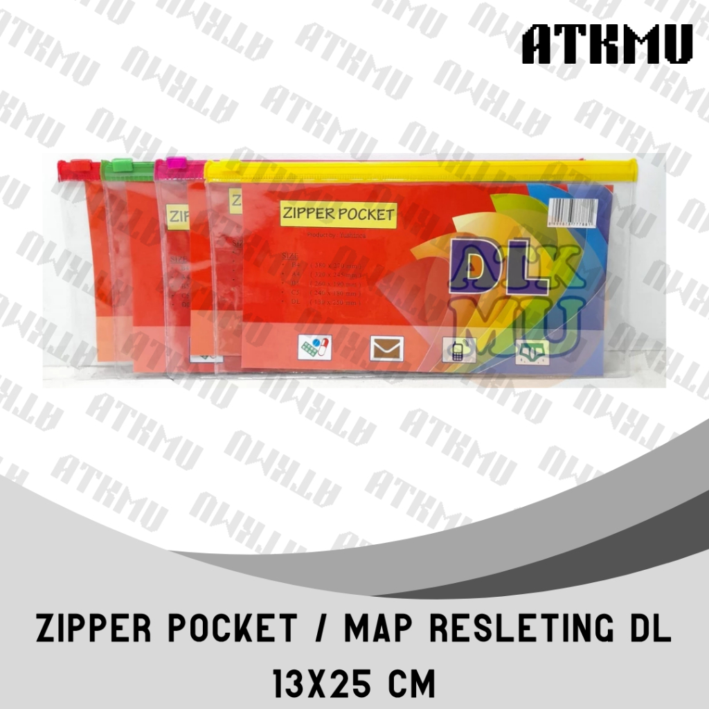 

Zipper Pocket / Map Resleting DL 13x25 cm