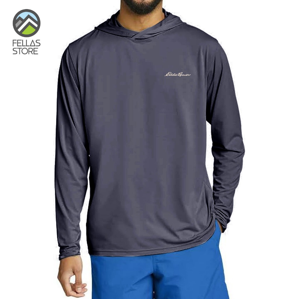 Kaos Eddie Bauer - Long Sleeve Hoodie Graphic Gear So Rugged Asphalt