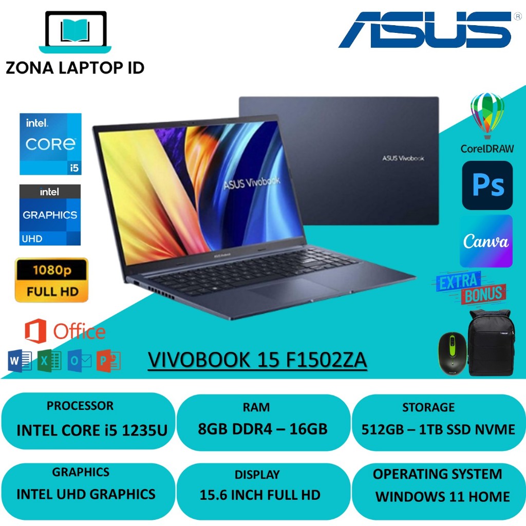 FLASH SALE Laptop Baru Asus Vivobook 15 F1502ZA Intel Core i5 Ram 16GB 1TB Ssd 15.6 Fhd Win 11