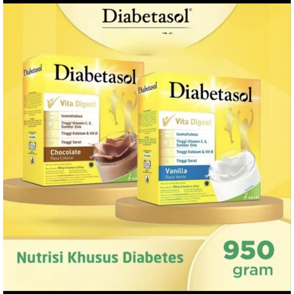 

DIABETASOL VANILA COKLAT 950 GRAM / SUSU NUTRISI/ Vanila 950 gr - coklat