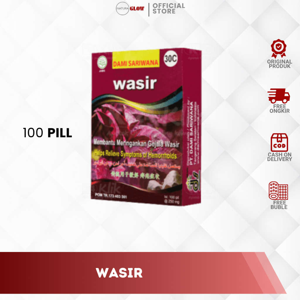 OBAT WASIR PIL 100 - Atasi ambeien & wasir luar dalam | 100% ORIGINAL | bantu lancarkan BAB | herbal