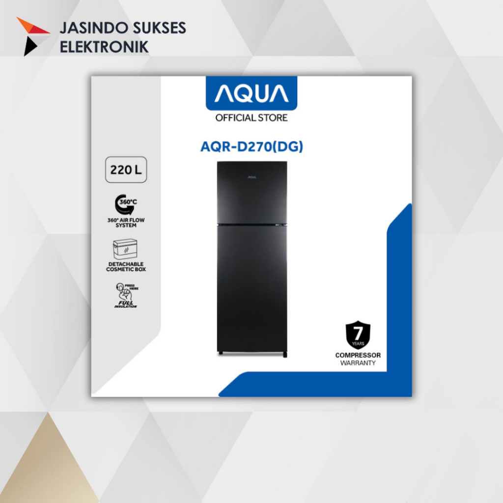 LEMARI ES AQUA AQR -D270(DG)  220 L - DARK GREY