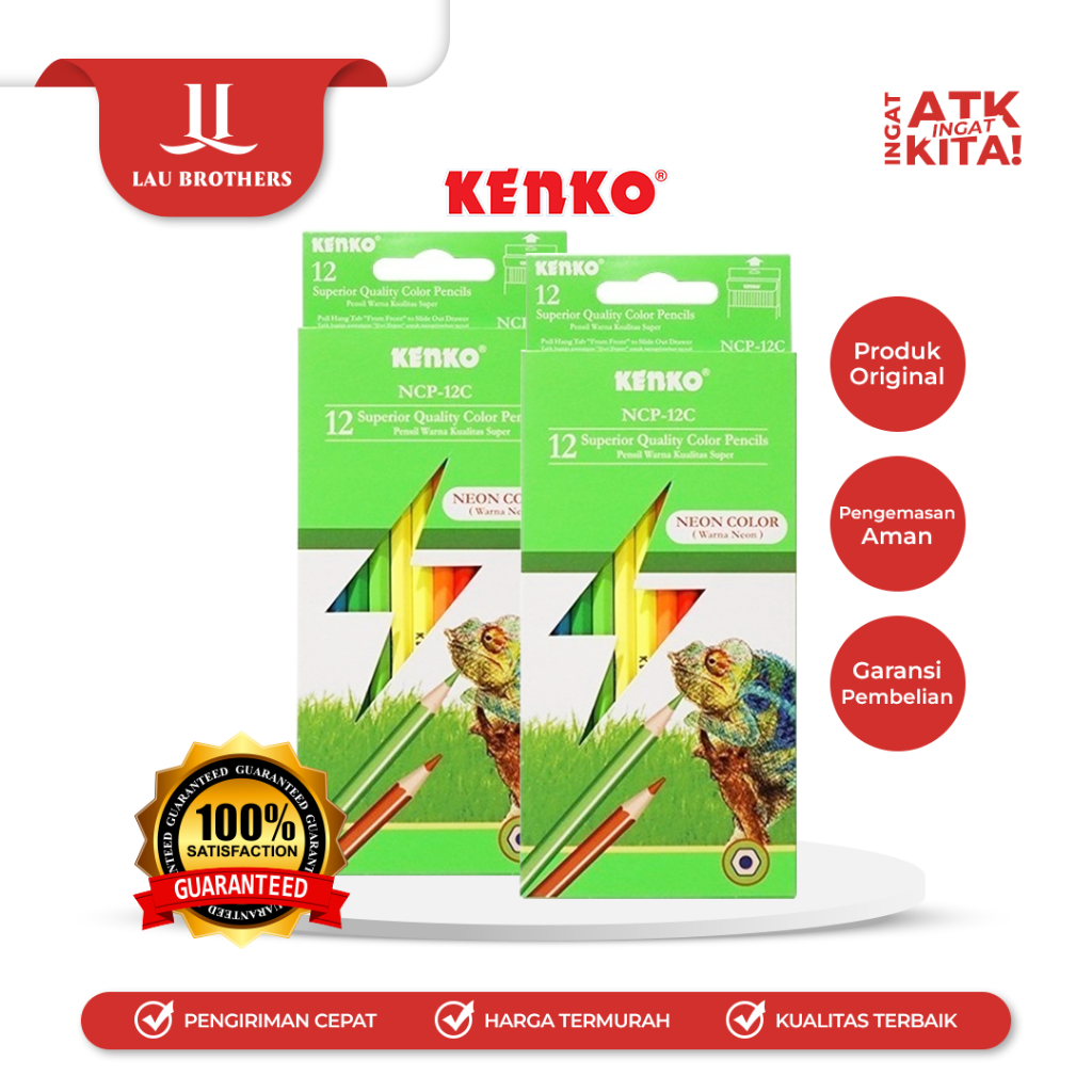 

KENKO 12 PENSIL WARNA NEON/ NEON COLOR PENCIL NCP-12C (1SET)